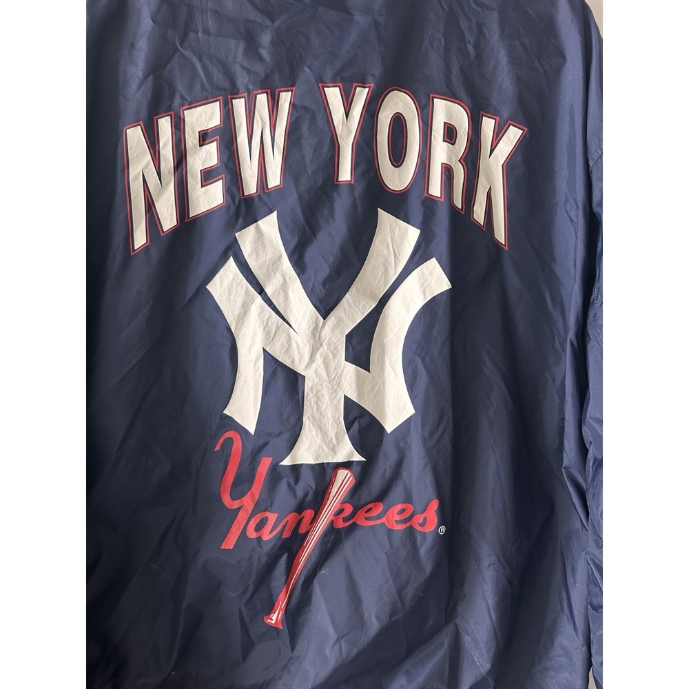 Vintage MLB Apex One New York Yankees Jacket  Size XL Nylon Windbreaker Zip Snap